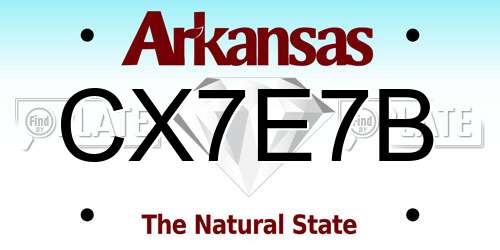 CX7E7B Arkansas License Plate