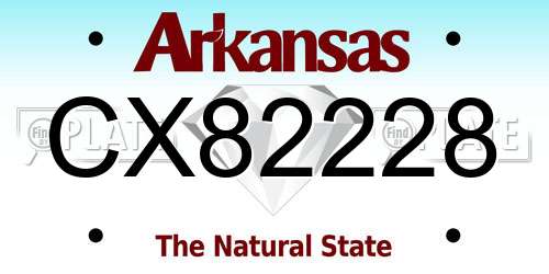 CX82228 Arkansas License Plate