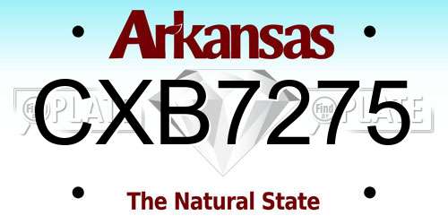 CXB7275 Arkansas License Plate
