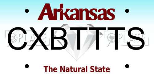 CXBTTTS Arkansas License Plate