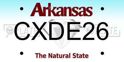 CXDE26 Arkansas License Plate