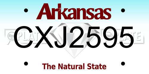 CXJ2595 Arkansas License Plate