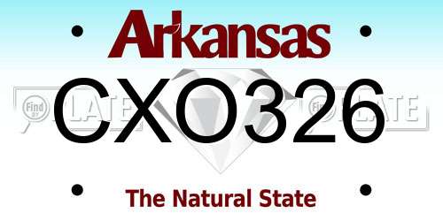 CXO326 Arkansas License Plate