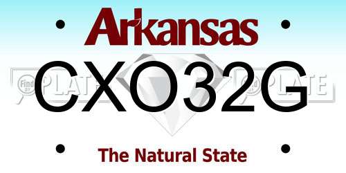 CXO32G Arkansas License Plate