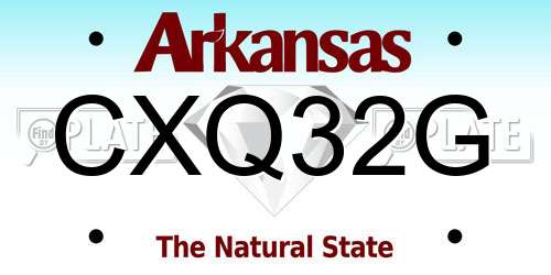 CXQ32G Arkansas License Plate