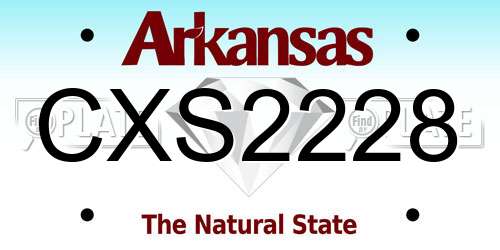 CXS2228 Arkansas License Plate