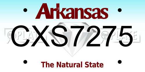 CXS7275 Arkansas License Plate