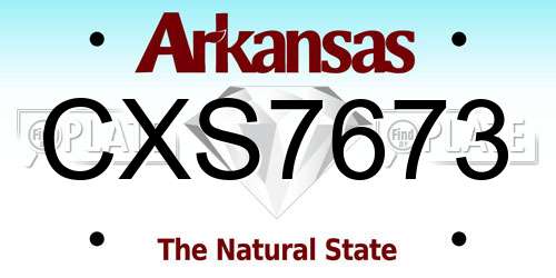 CXS7673 Arkansas License Plate