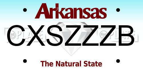 CXSZZZB Arkansas License Plate
