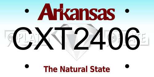 CXT2406 Arkansas License Plate