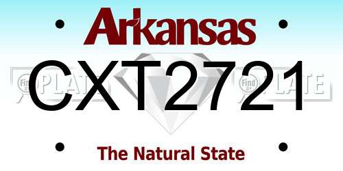 CXT2721 Arkansas License Plate