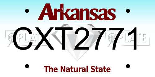 CXT2771 Arkansas License Plate