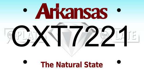 CXT7221 Arkansas License Plate
