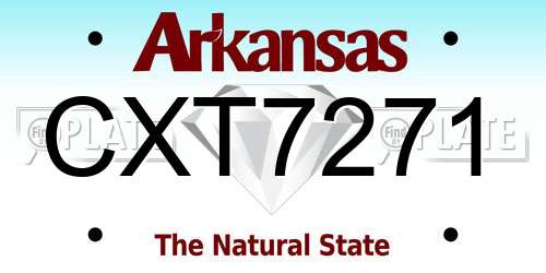 CXT7271 Arkansas License Plate