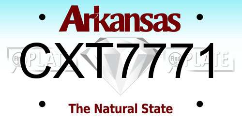 CXT7771 Arkansas License Plate
