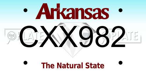 CXX982 Arkansas License Plate