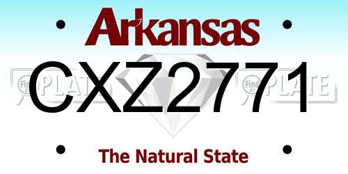 CXZ2771 Arkansas License Plate
