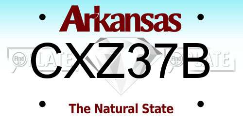 CXZ37B Arkansas License Plate