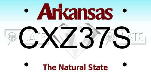 CXZ37S Arkansas License Plate