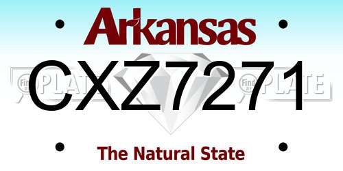CXZ7271 Arkansas License Plate