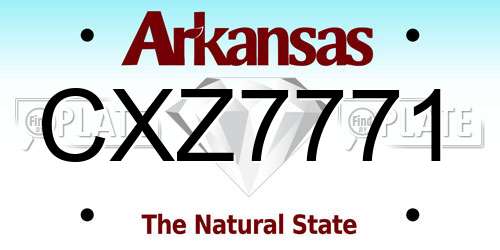 CXZ7771 Arkansas License Plate