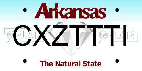 CXZTTTI Arkansas License Plate
