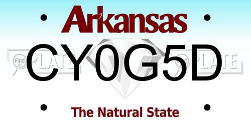CY0G5D Arkansas License Plate