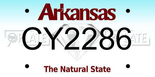 CY2286 Arkansas License Plate