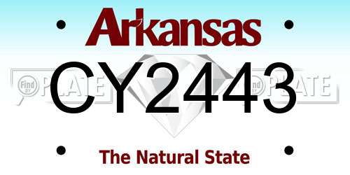 CY2443 Arkansas License Plate