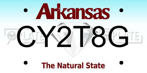CY2T8G Arkansas License Plate