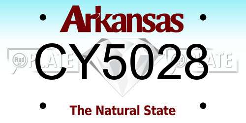 CY5028 Arkansas License Plate