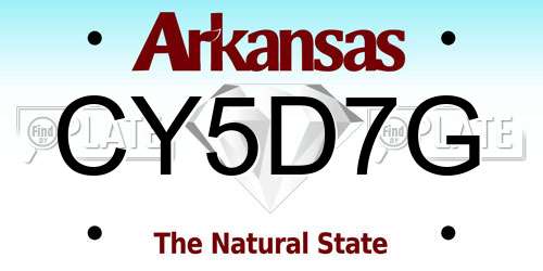 CY5D7G Arkansas License Plate