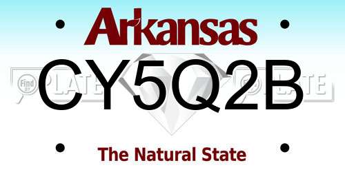 CY5Q2B Arkansas License Plate