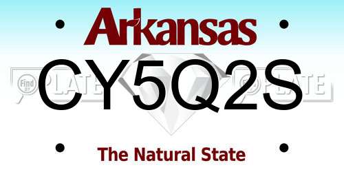 CY5Q2S Arkansas License Plate