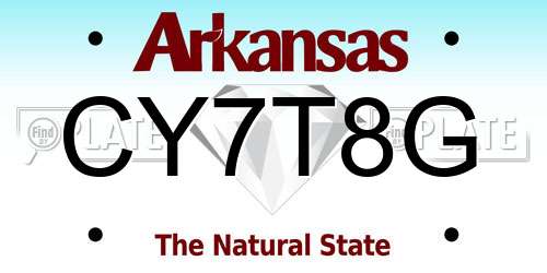 CY7T8G Arkansas License Plate