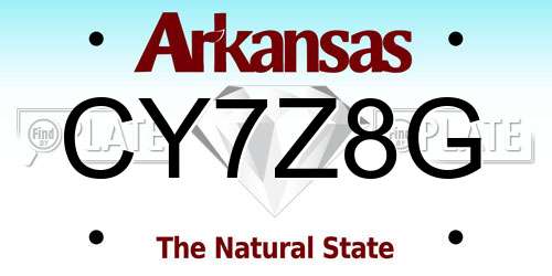 CY7Z8G Arkansas License Plate