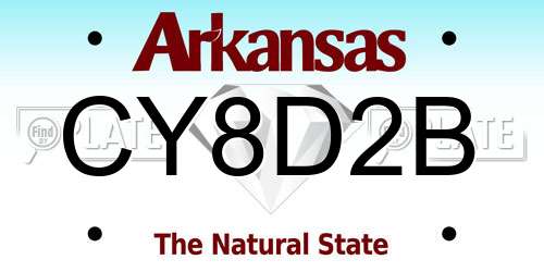 CY8D2B Arkansas License Plate