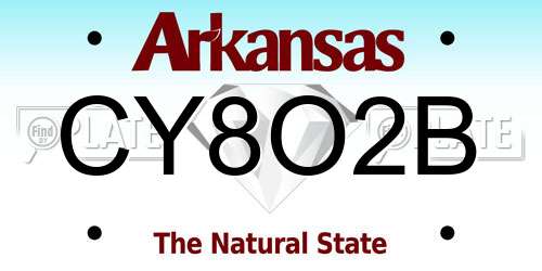 CY8O2B Arkansas License Plate