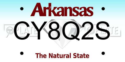 CY8Q2S Arkansas License Plate