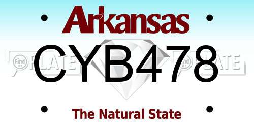 CYB478 Arkansas License Plate