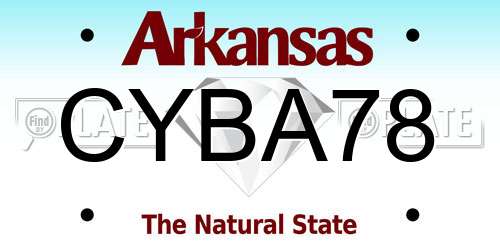 CYBA78 Arkansas License Plate