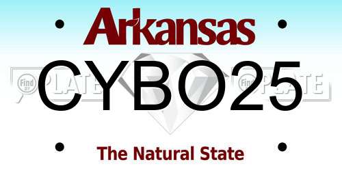 CYBO25 Arkansas License Plate