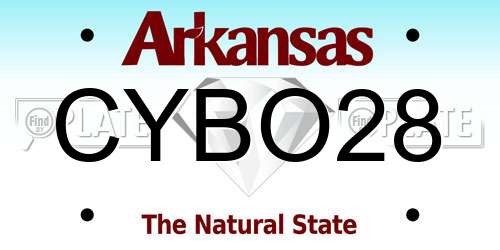 CYBO28 Arkansas License Plate