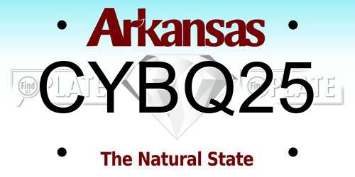 CYBQ25 Arkansas License Plate