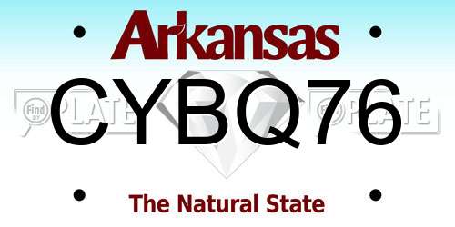 CYBQ76 Arkansas License Plate