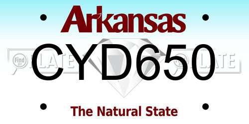 CYD650 Arkansas License Plate
