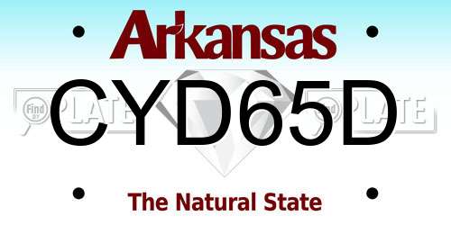 CYD65D Arkansas License Plate