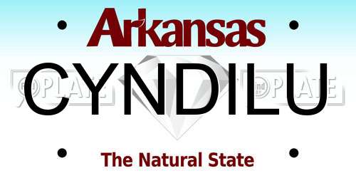 CYNDILU Arkansas License Plate