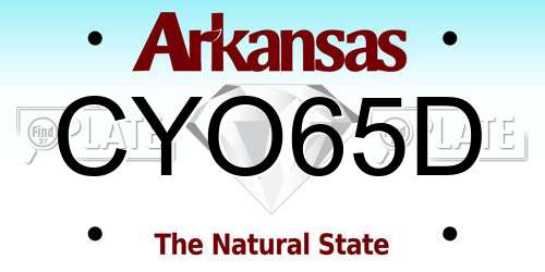 CYO65D Arkansas License Plate