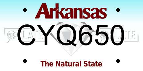 CYQ650 Arkansas License Plate